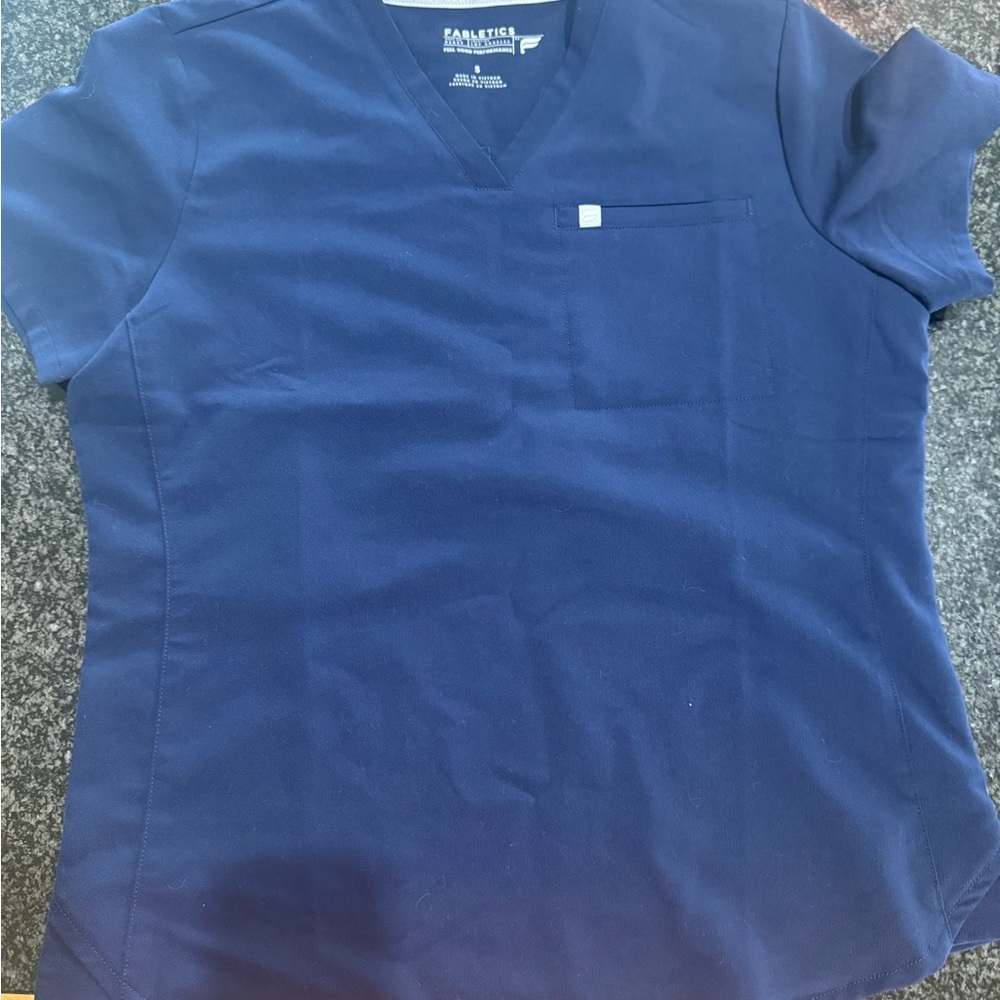 Fabletics Deep Blue V-Neck Top size small